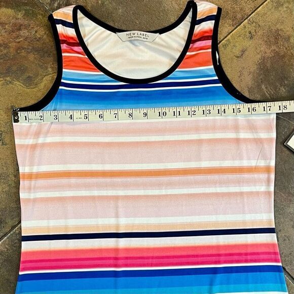 NWT New Label Multicolor Tank MIDI Dress Medium - Picture 4 of 10